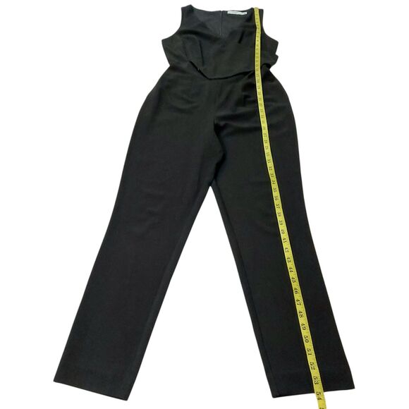 Ali & Jay Jumpsuit Womens Small Black Asymmetrical Pleated One-Piece V-Neck - Picture 11 of 12